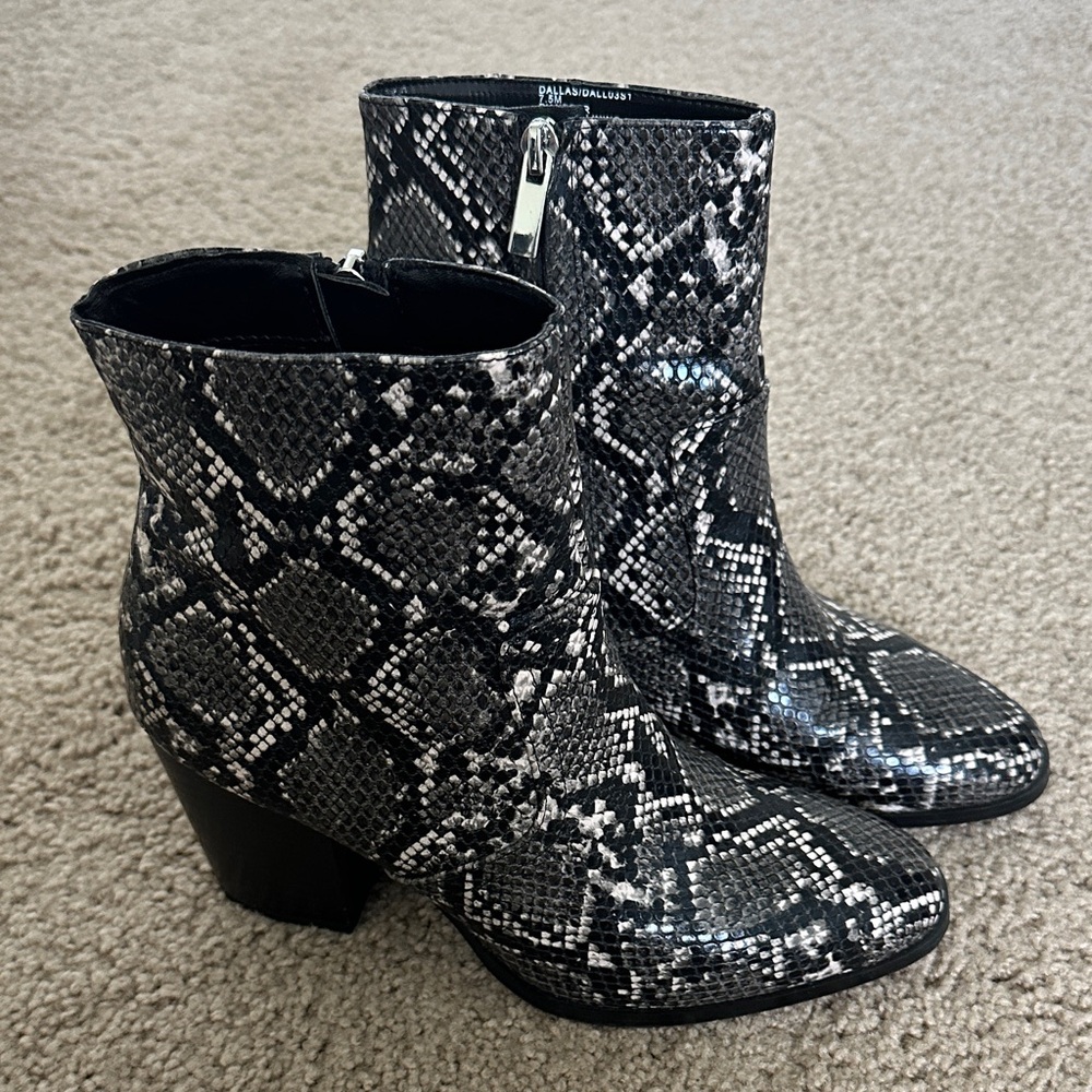 Steve Madden Snake Print Ankle Boots